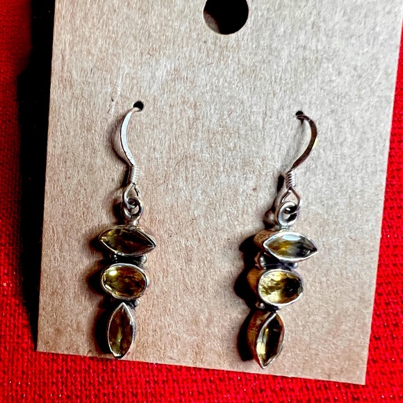 Lemon ice Citrine Hook Earrings in .925 Sterling Silver - Picture 4 of 4